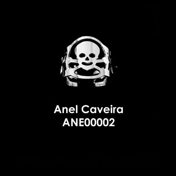 ANEL EM PRATA 750 - CAVEIRA - ANE00002