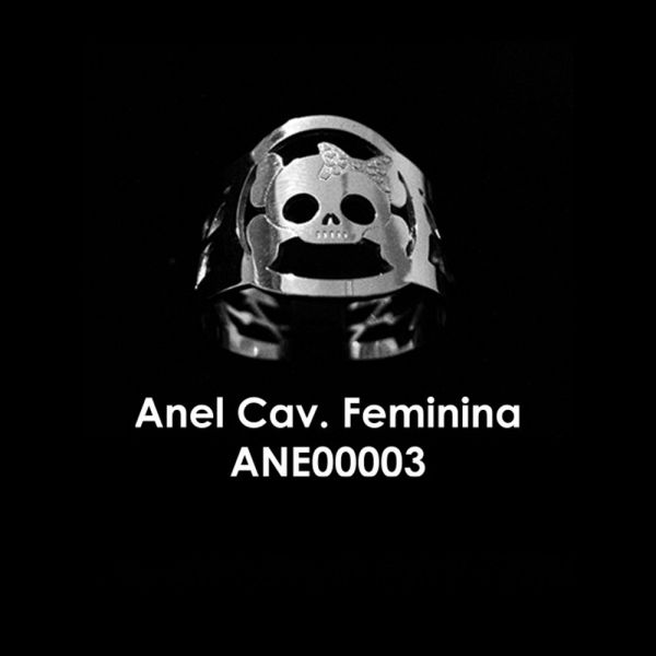 ANEL EM PRATA 750 - CAVEIRA FEM. - ANE00003