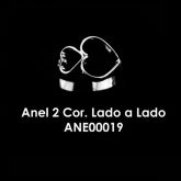 ANEL EM PRATA 750 - CORAÇÕES LADO A LADO - ANE00019